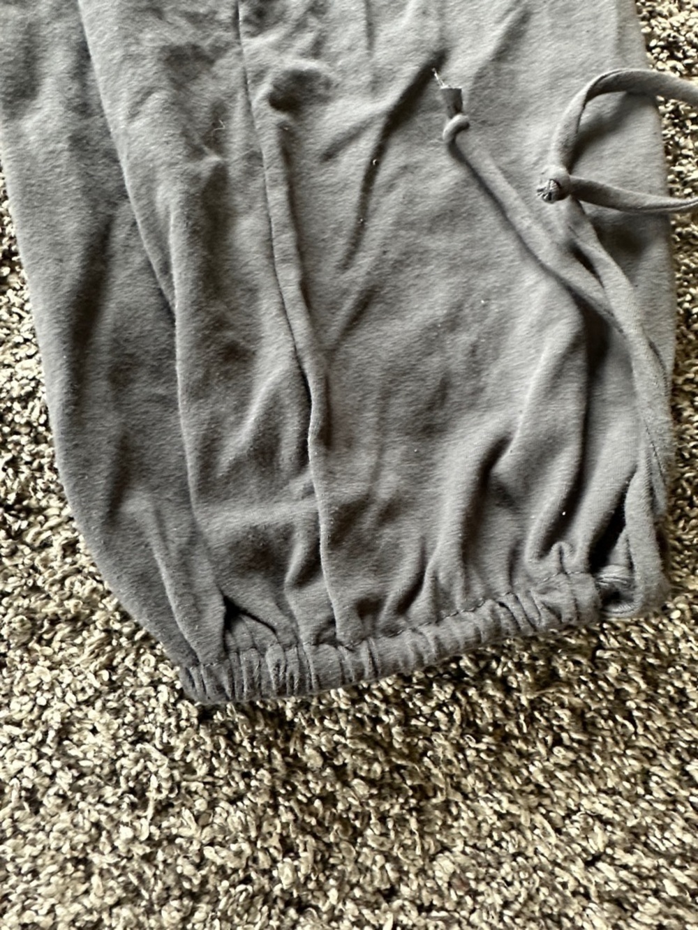 Final Touch Charcoal Gray Drawstring Harem Pants size Small Cotton Relaxed - Picture 2 of 6